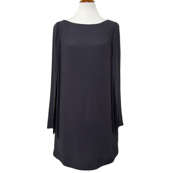 Free People Navy Blue Draped Kimono Split Short Sleeve Shift Mini Dress XS - Picture 2 of 11